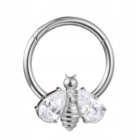 

Tytanowy kolczyk kółko pszczoła Septum Daith 1,2/8
