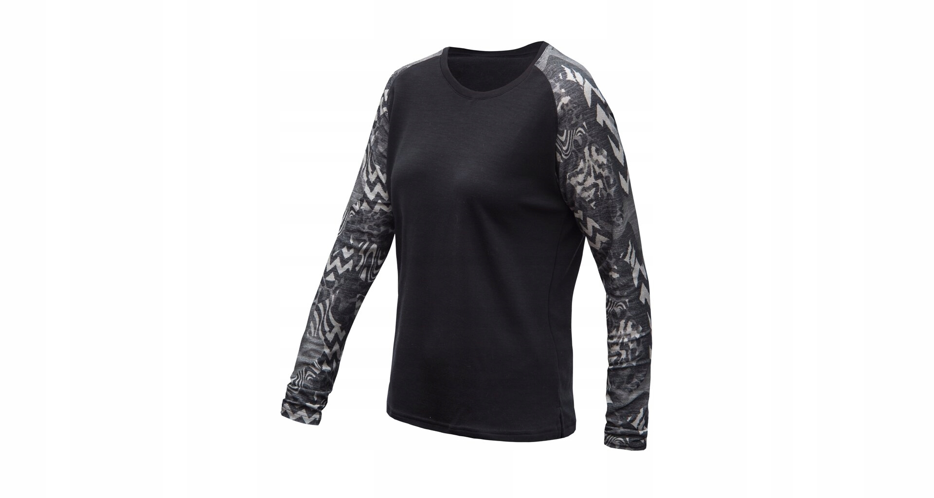 Sensor Merino Blend Impress Dámské Triko Dl.rukáv černá/zebra Velikost M