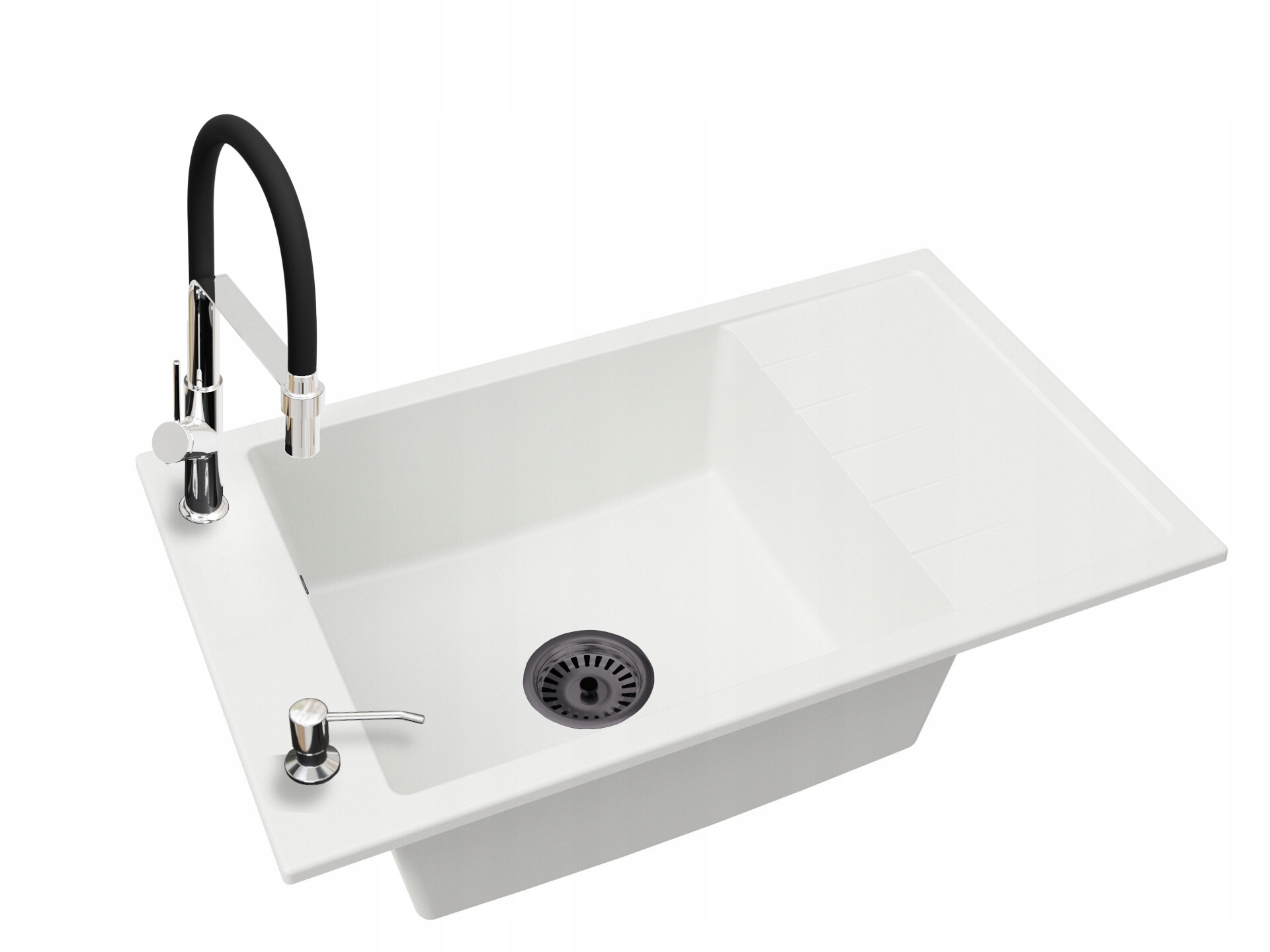 Kuchyňský dřez Jednokomorový Luis Sifon Baterie Venice Chrom Dávkovač