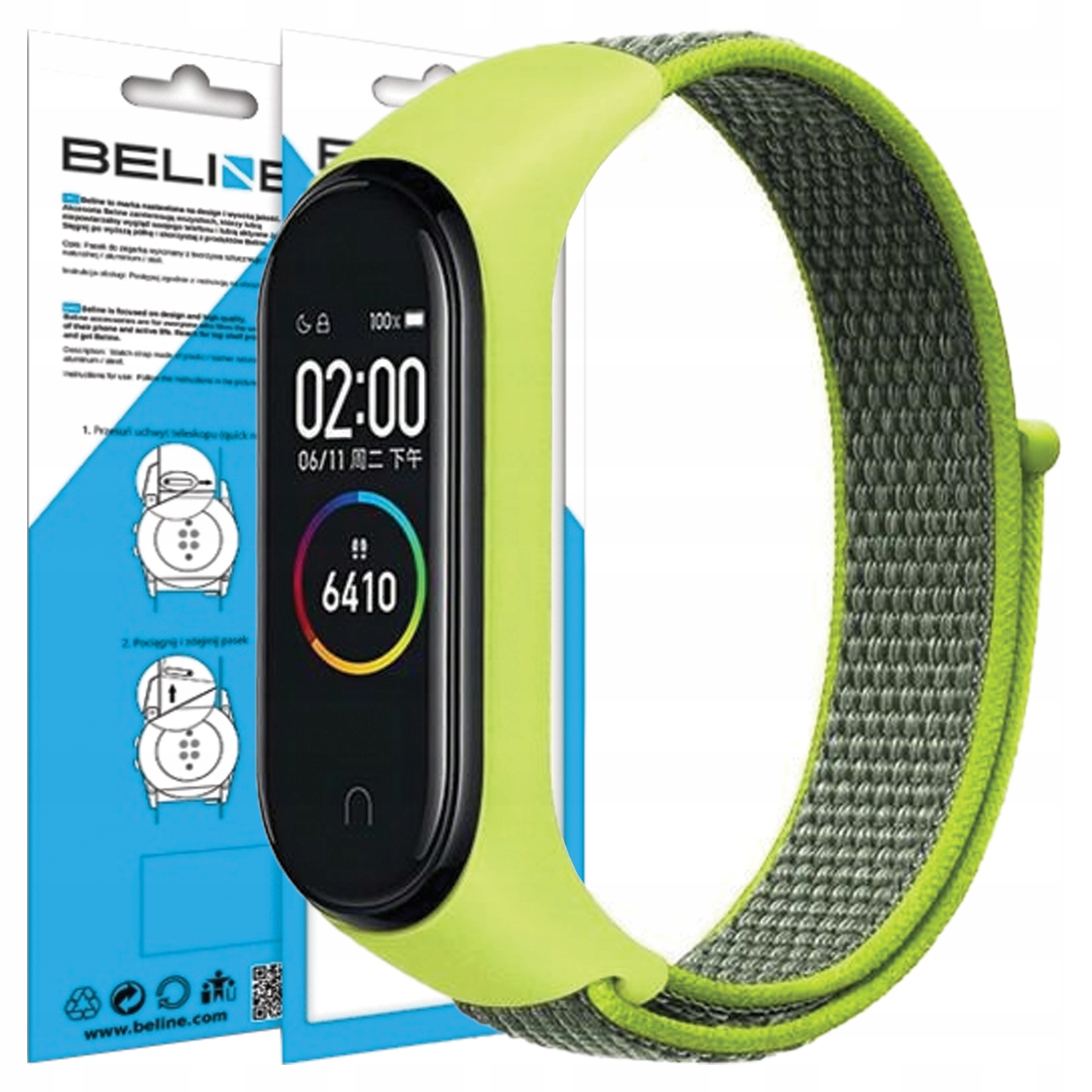 Beline Pasek Nylon Do MI Band 7 6 5 4 3 Zamiennik Opaski Design Elastyczny