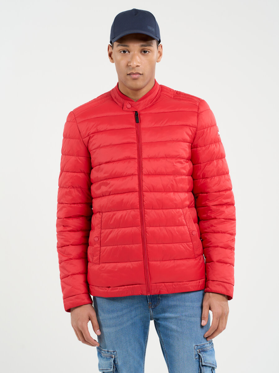 Big Star Pánská Prošívaná Bunda Červená Kamilos 603 XXXL