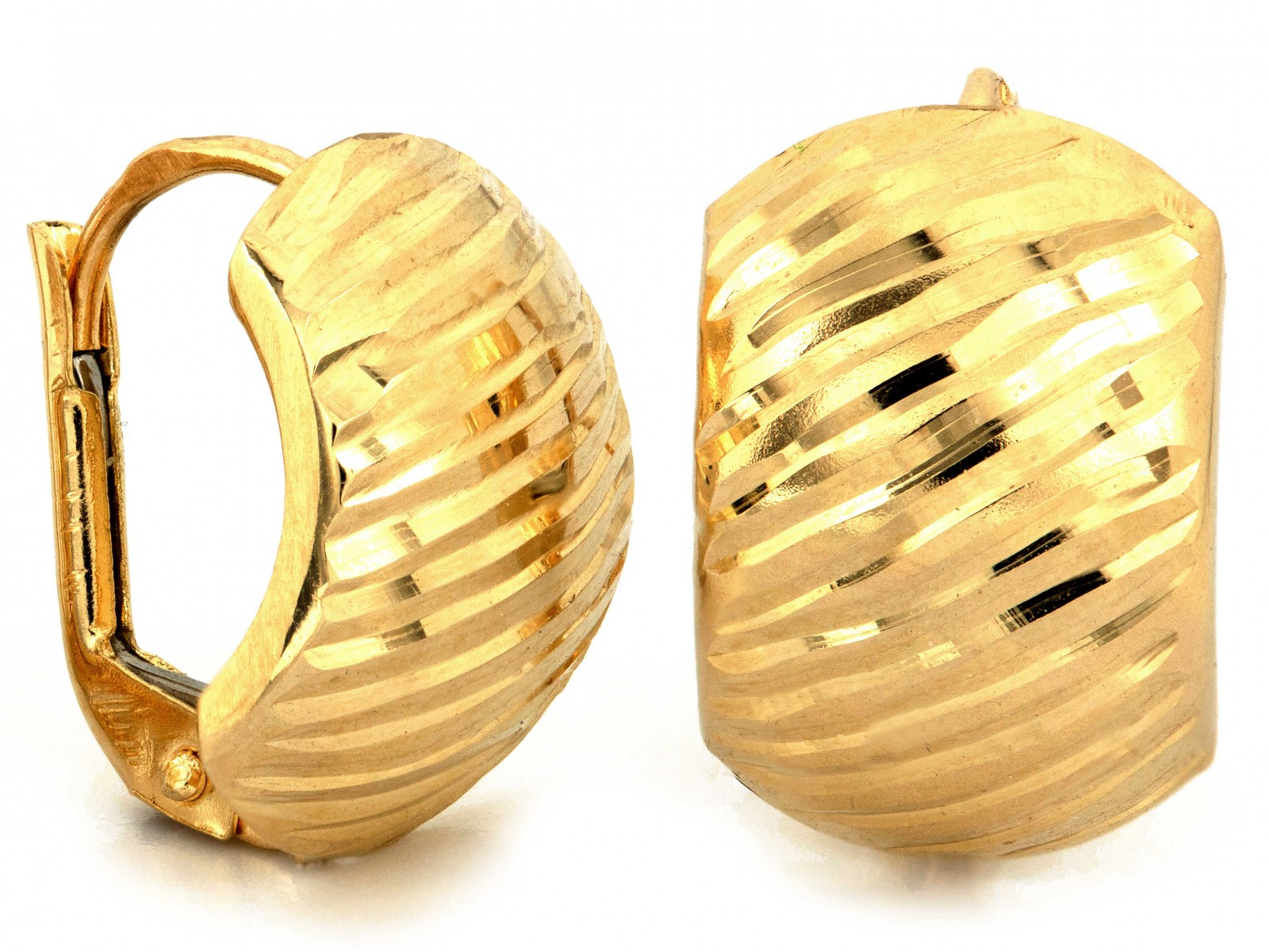 Zlaté náušnice 585 14k s diamantovými destičkami 2.06g pro ženu jako dárek