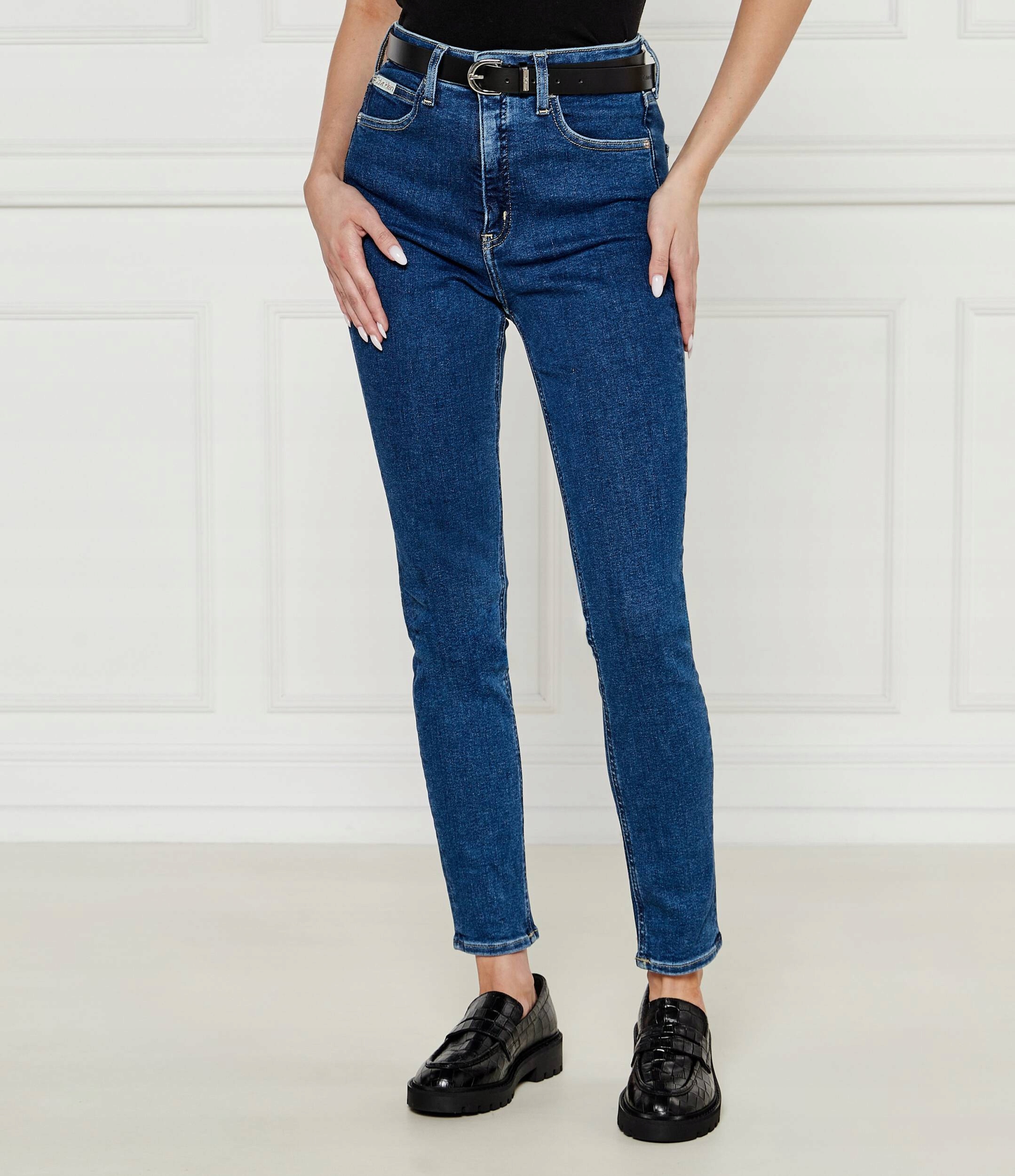 Calvin Klein Džíny Modré Úzké Nohavice S Oděrkami 25x32 2GA