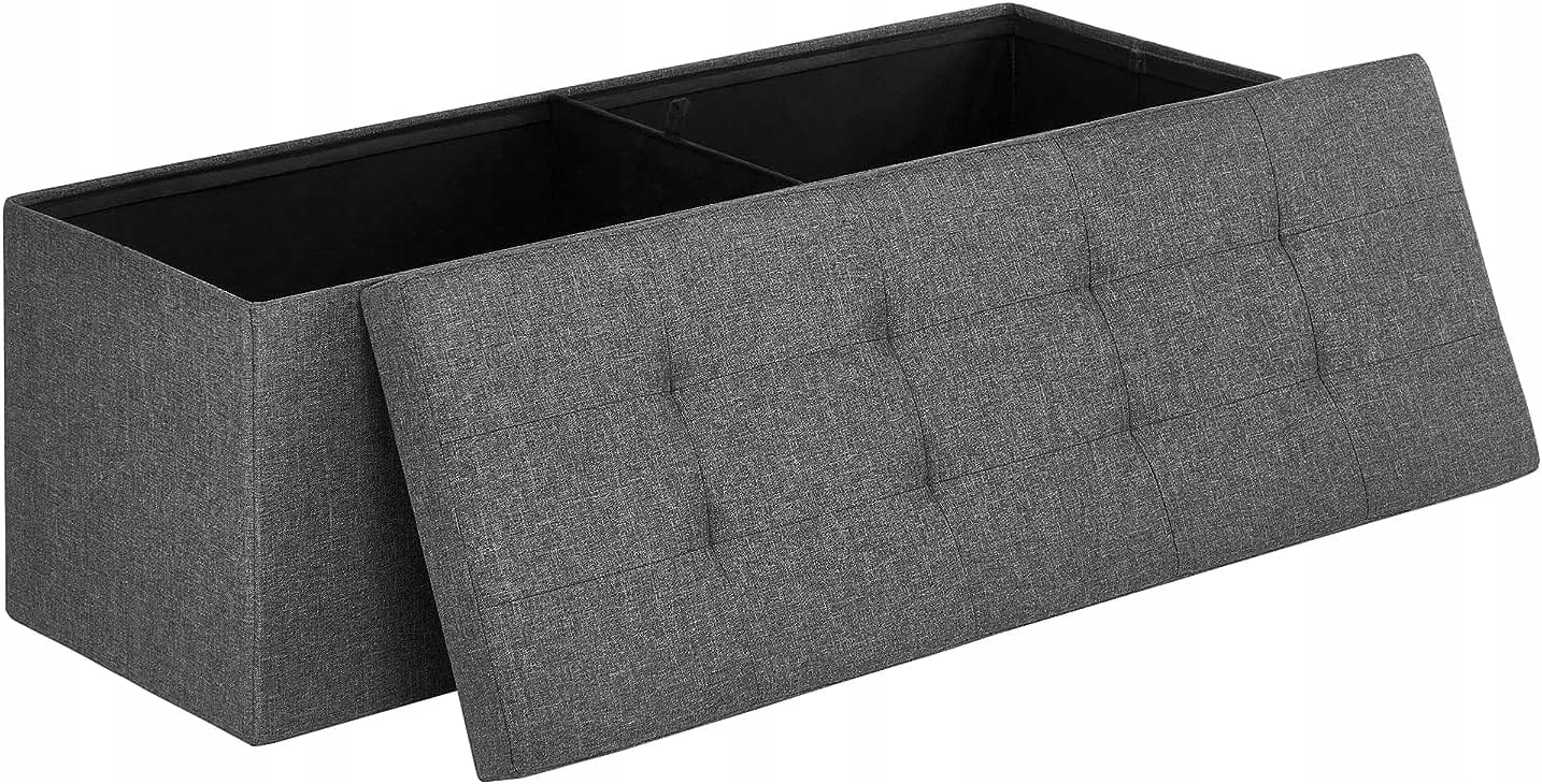 Taburet s úložným priestorom Ottoman 110x38 cm, tmavo šedý