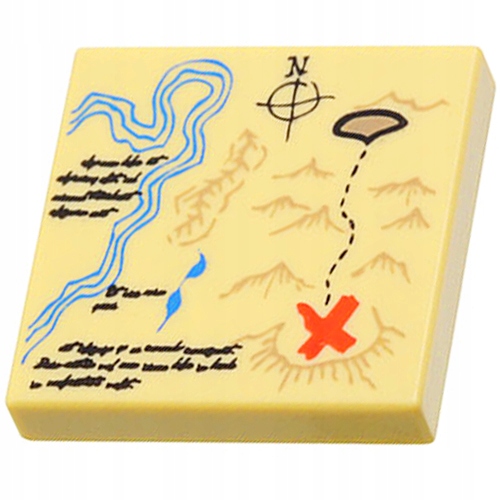 LEGO - 3068bpb0148, płytka 2x2 z nadrukiem, mapa