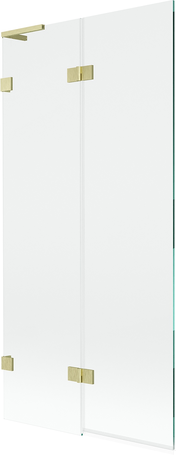 Mexen Lunar L vanová zástěna 2-křídlová levá 90 x 150 cm, průhledná, zlatá