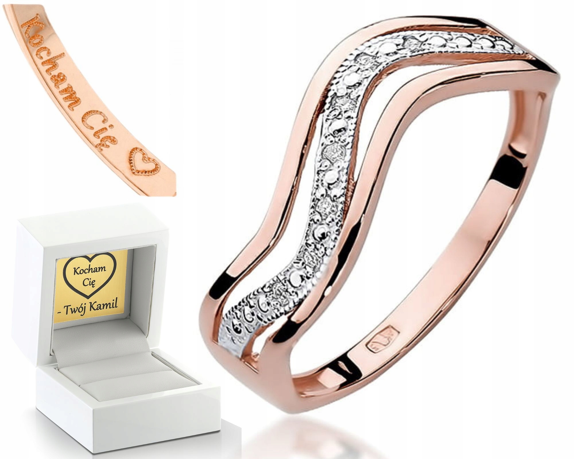 Prstýnek Z Růžového Zlata Gravírování 585 Zlato