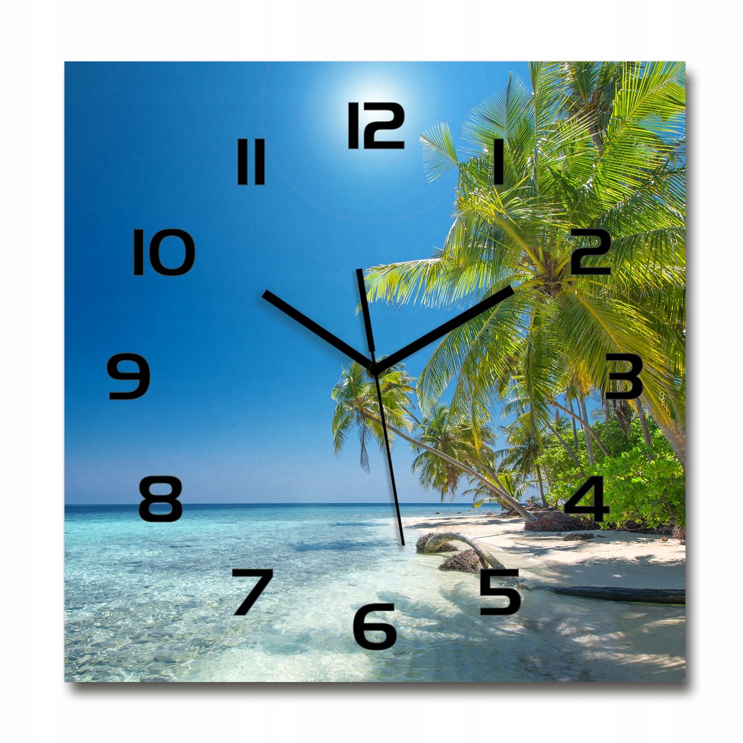 

Zegar ścienny ze szkła, duży Malediwy plaża 60x60