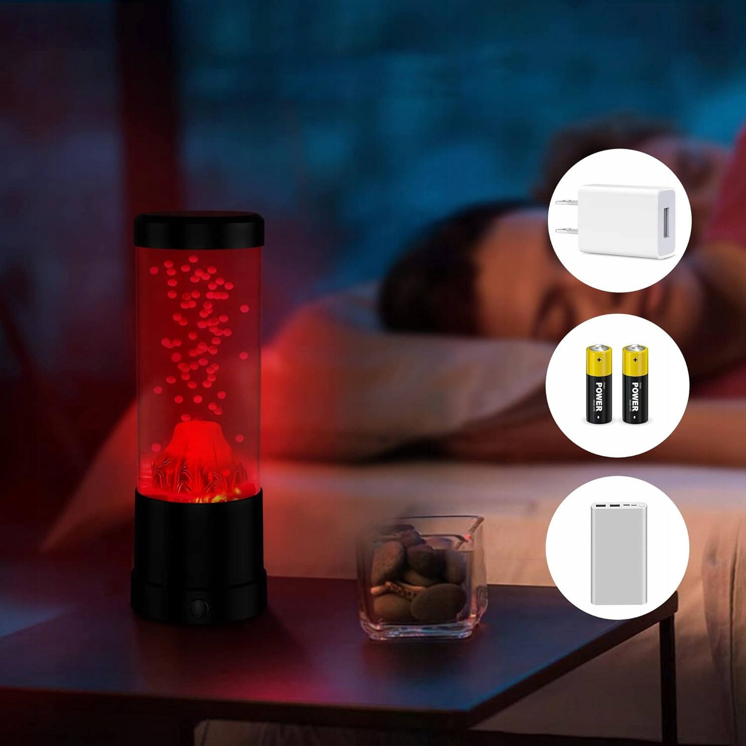 LAMPA LAWA SYMULUJĄCĄ WULKANICZNA ERUPCJĘ LAMPKA NOCNA DEKORACJĄ CHŁOPCA EAN (GTIN) 0191491899201