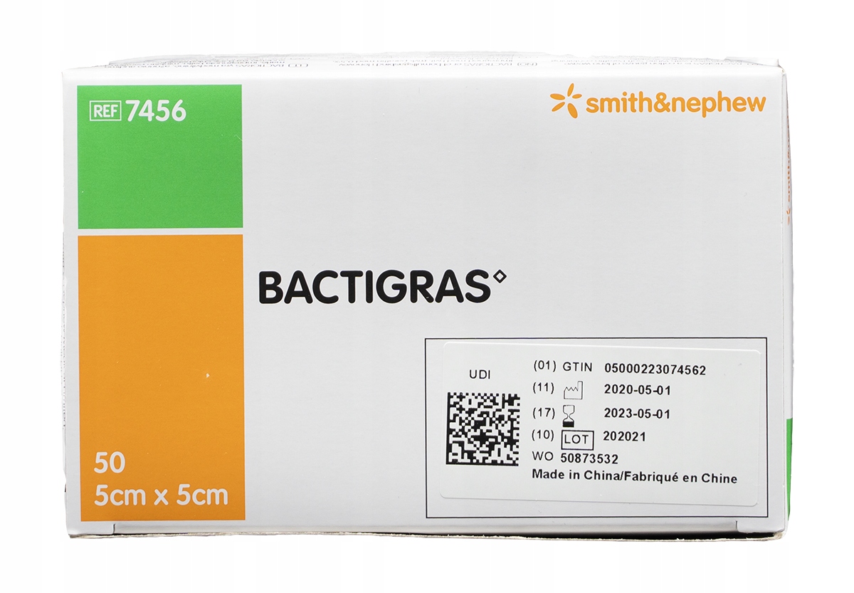 

Bactigras 5x5cm na rany otarcia oparzenia 50 szt