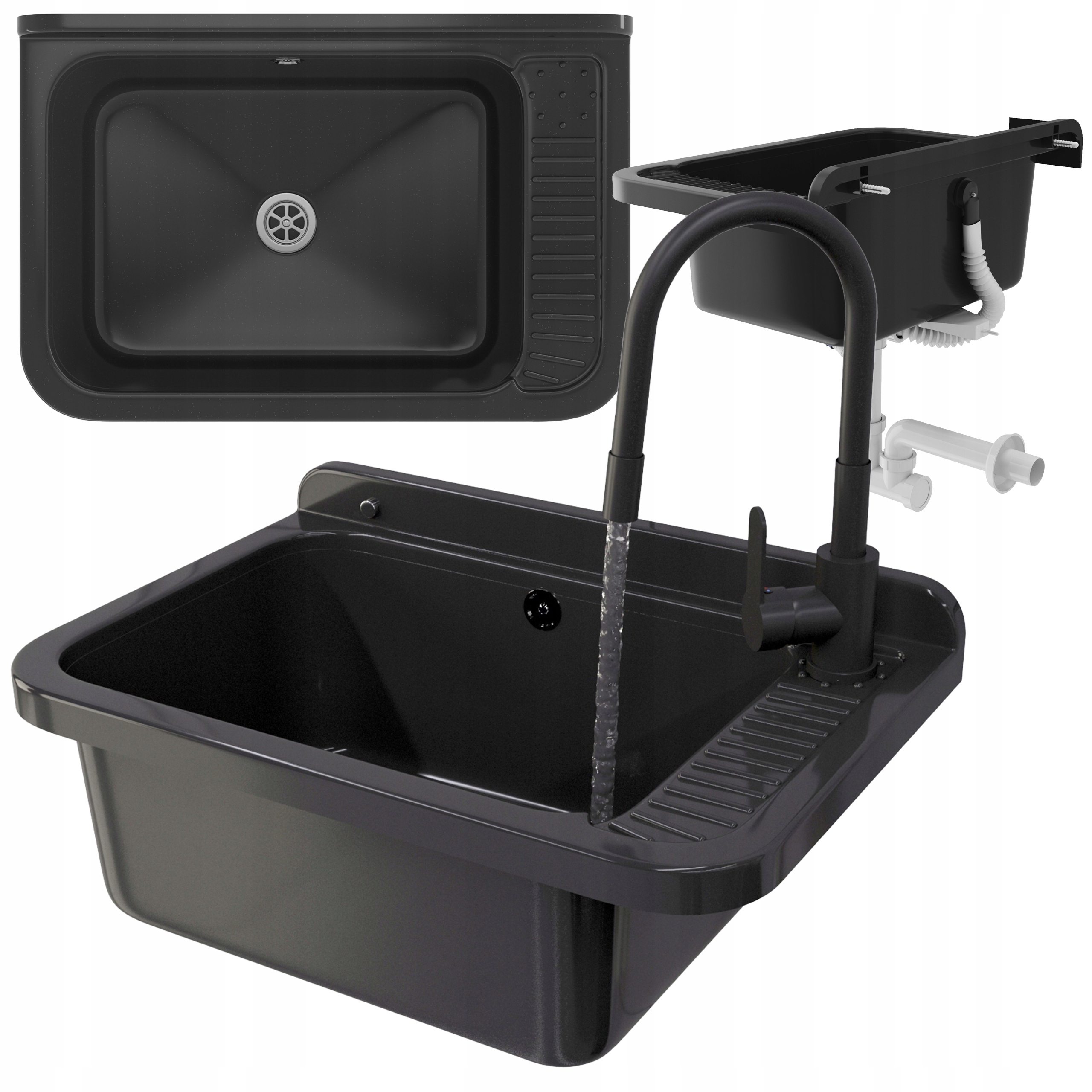 Priemyselný Drez Technická Čierna Komora Umývačka Riadu Veľká Batéria Sada