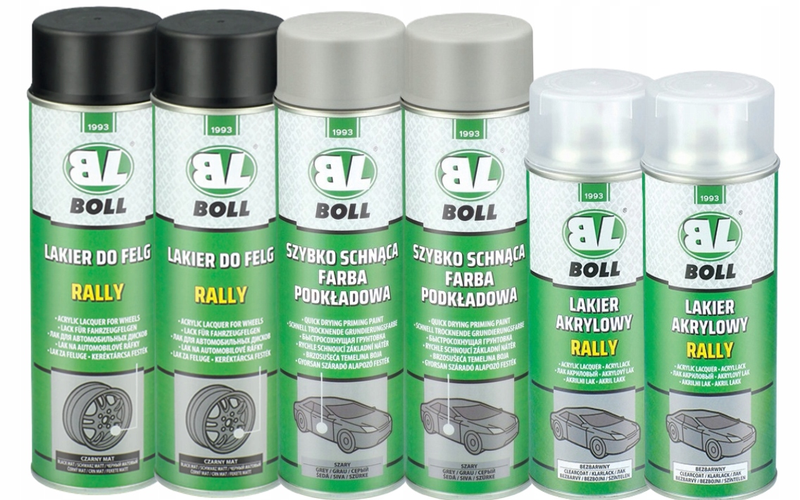 Boll zestaw do regeneracji i odnowy felg 6 produktów czarny połysk