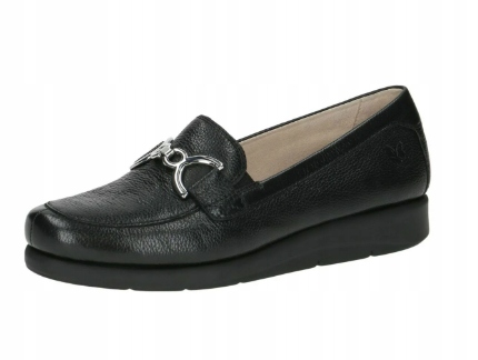 Caprice Černé Dámské Polobotky S Efektní Přezkou, Kůže 41 T7B