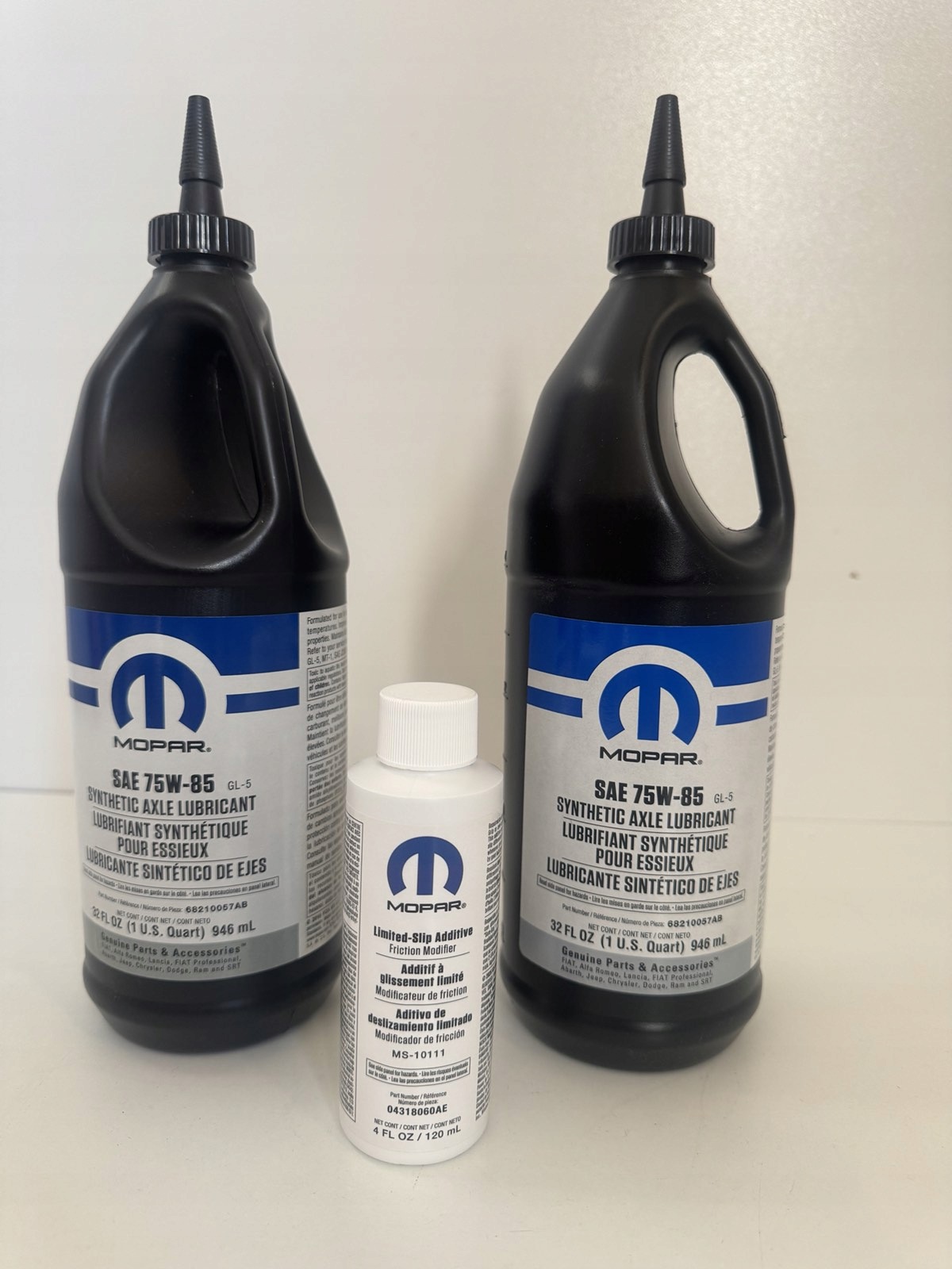 Olej do mostu Mopar 75W-85 1,892L Dodatek Limited Slip Additive 0.12L Oe