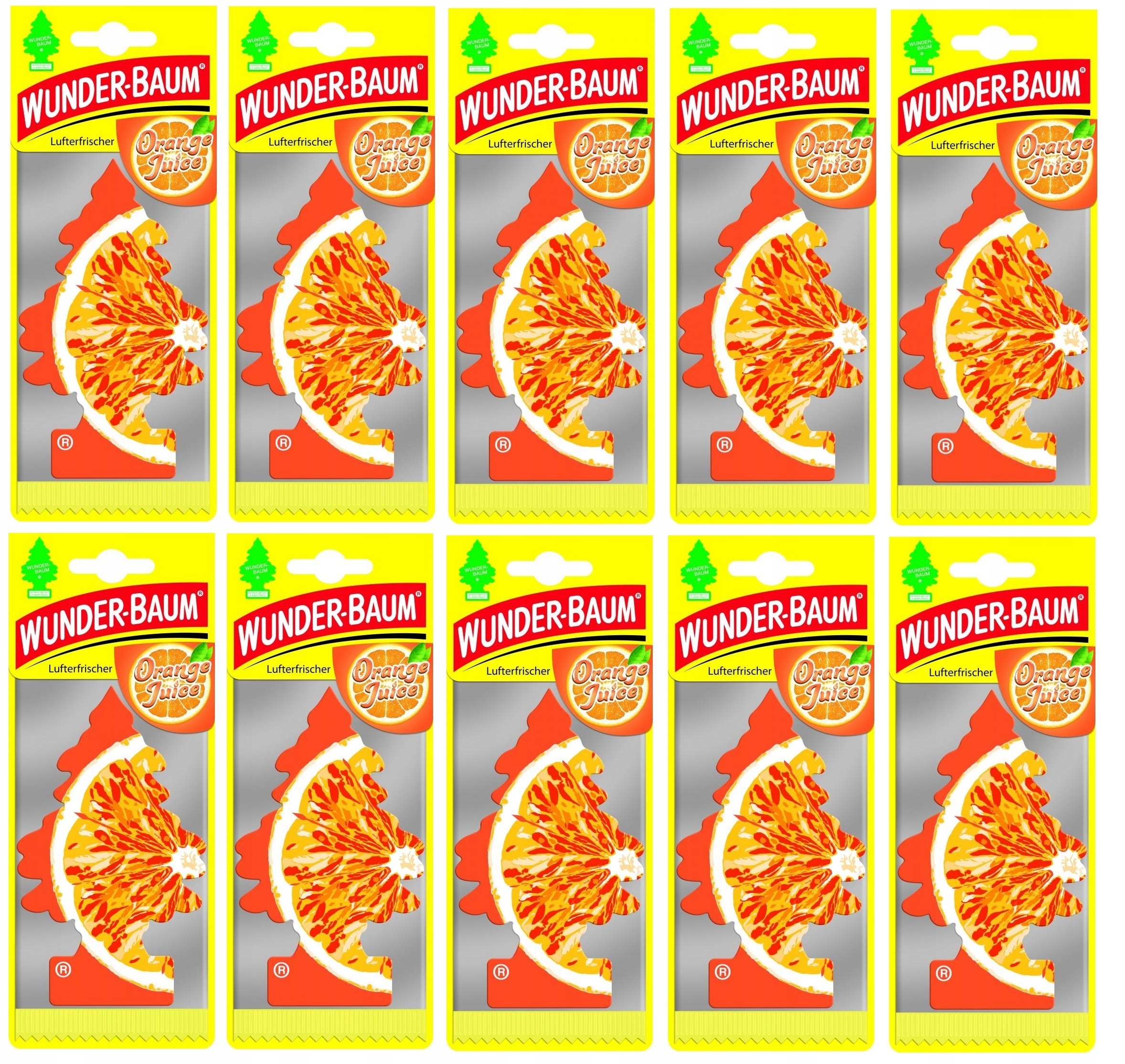 WUNDER BAUM CHOINKA zapach do samochodu ORANGE JUICE drzewko x10 zawieszka