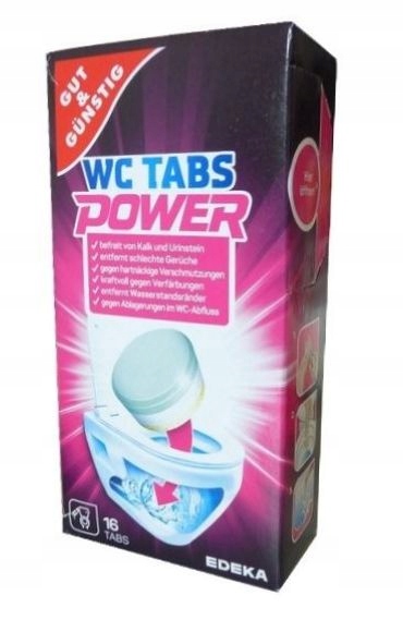 GG POWER TABS TABLETKI CZYSZCZENIA WC 16szt NIEMCY