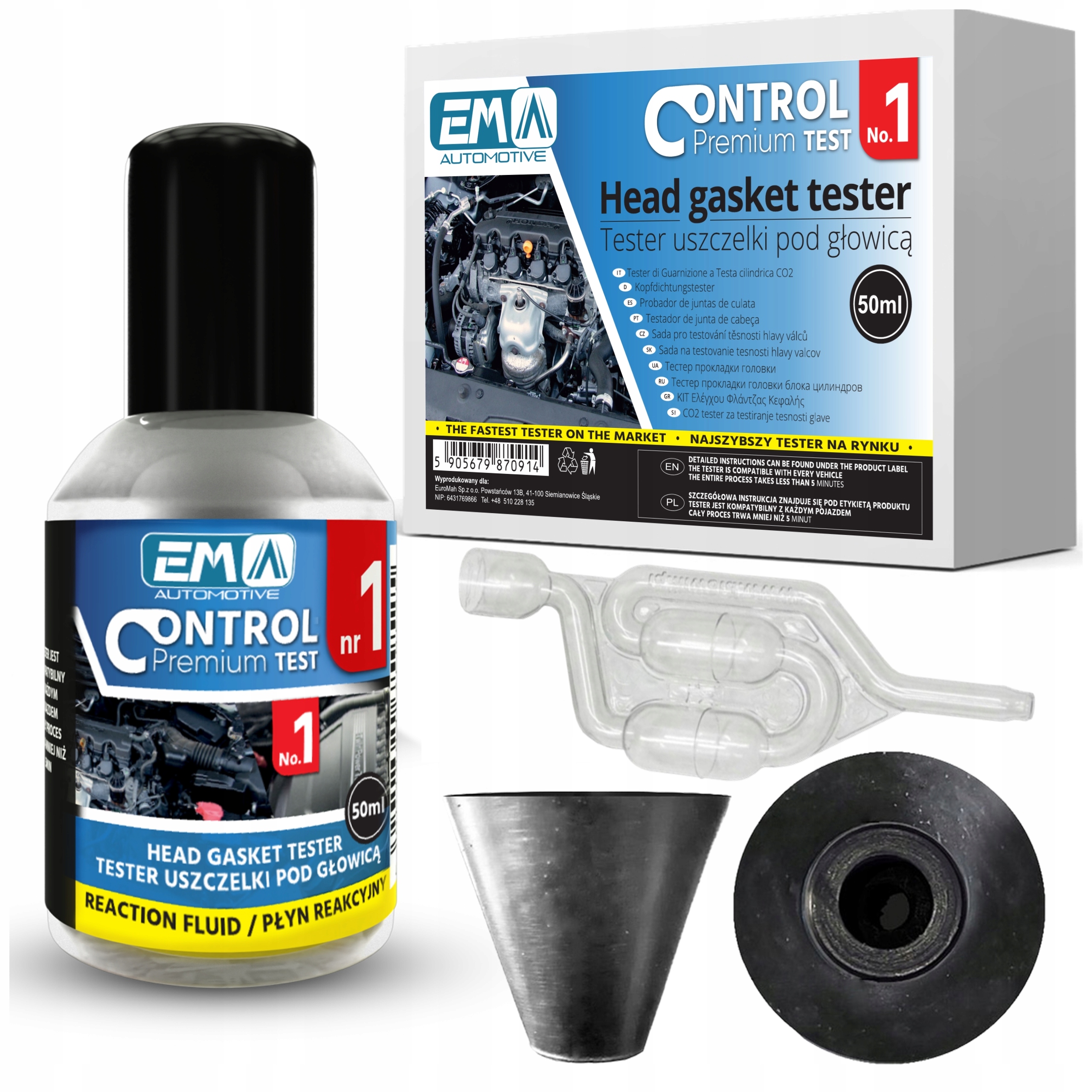 Tester uszczelki szczelności głowicy CO2 25 testów płyn reakcyjny 25-55 mm