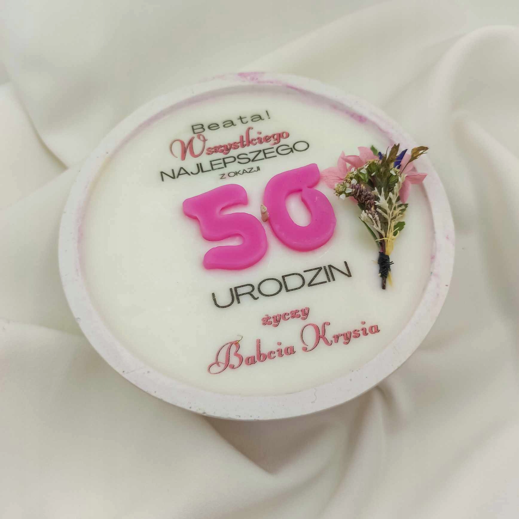 Dárek k 50. narozeninám sójová svíčka XL v krabičce