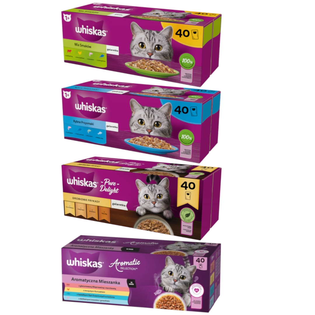 Whiskas Adult 160x85g Mokra Karma Dla Kota Mix Smaków W Sosie I W Galaretce