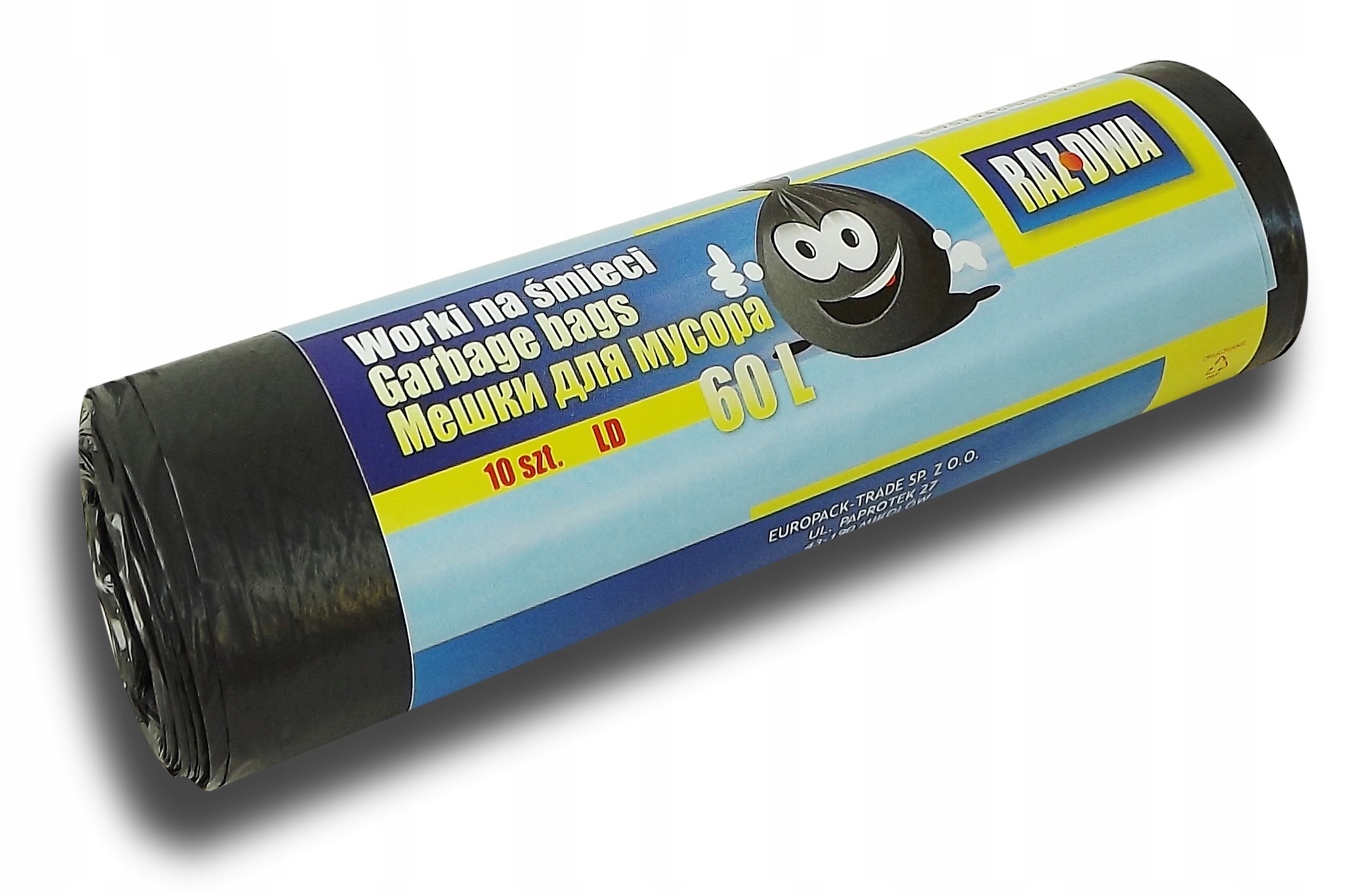 WORKI NA ŚMIECI 60L 10SZT FOLIA LDPE MOCNE GRUBE