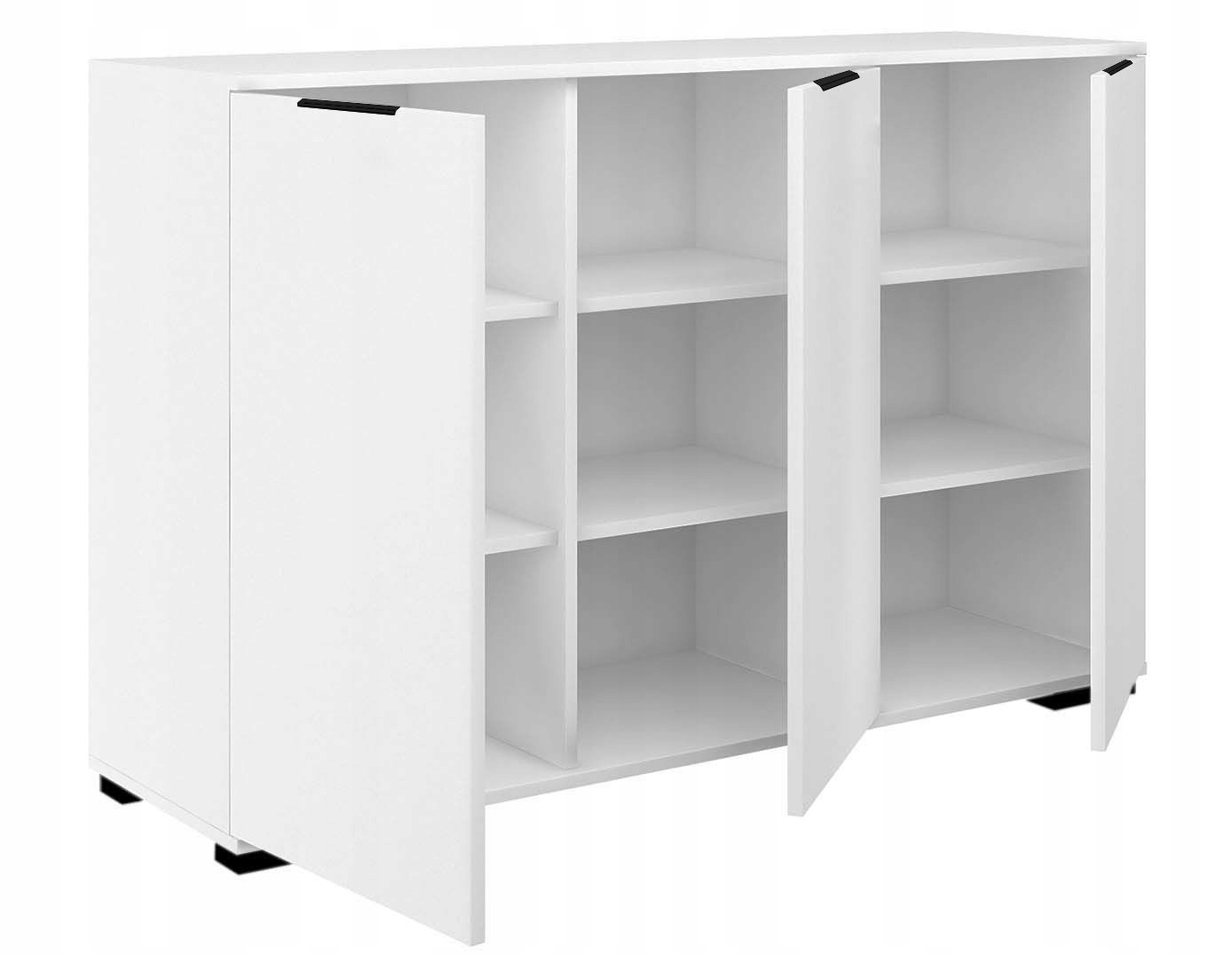 KOMODA ABS K1 120CM BIAŁA POJEMNA CZARNY UCHWYT Marka Sarano