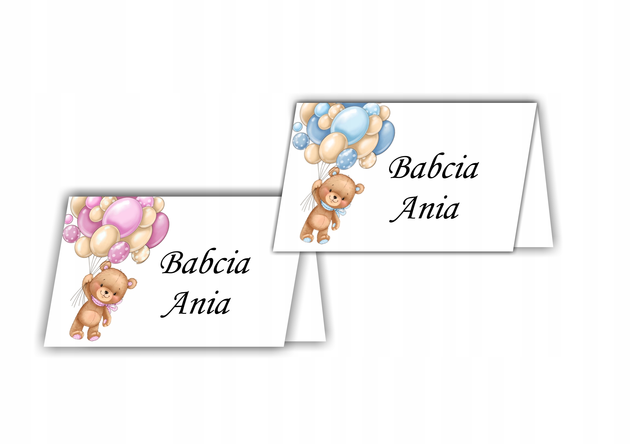 Winietki dwustronne na CHRZEST ŚWIĘTY + miś