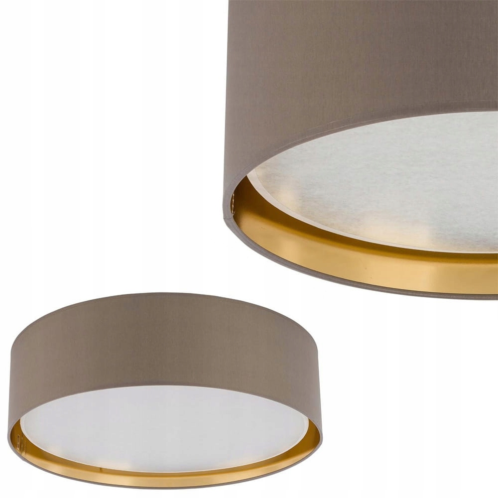 Stylowy plafon z okrągłym abażurem 60cm beżowo-złoty 4*E27 Tk Lighting