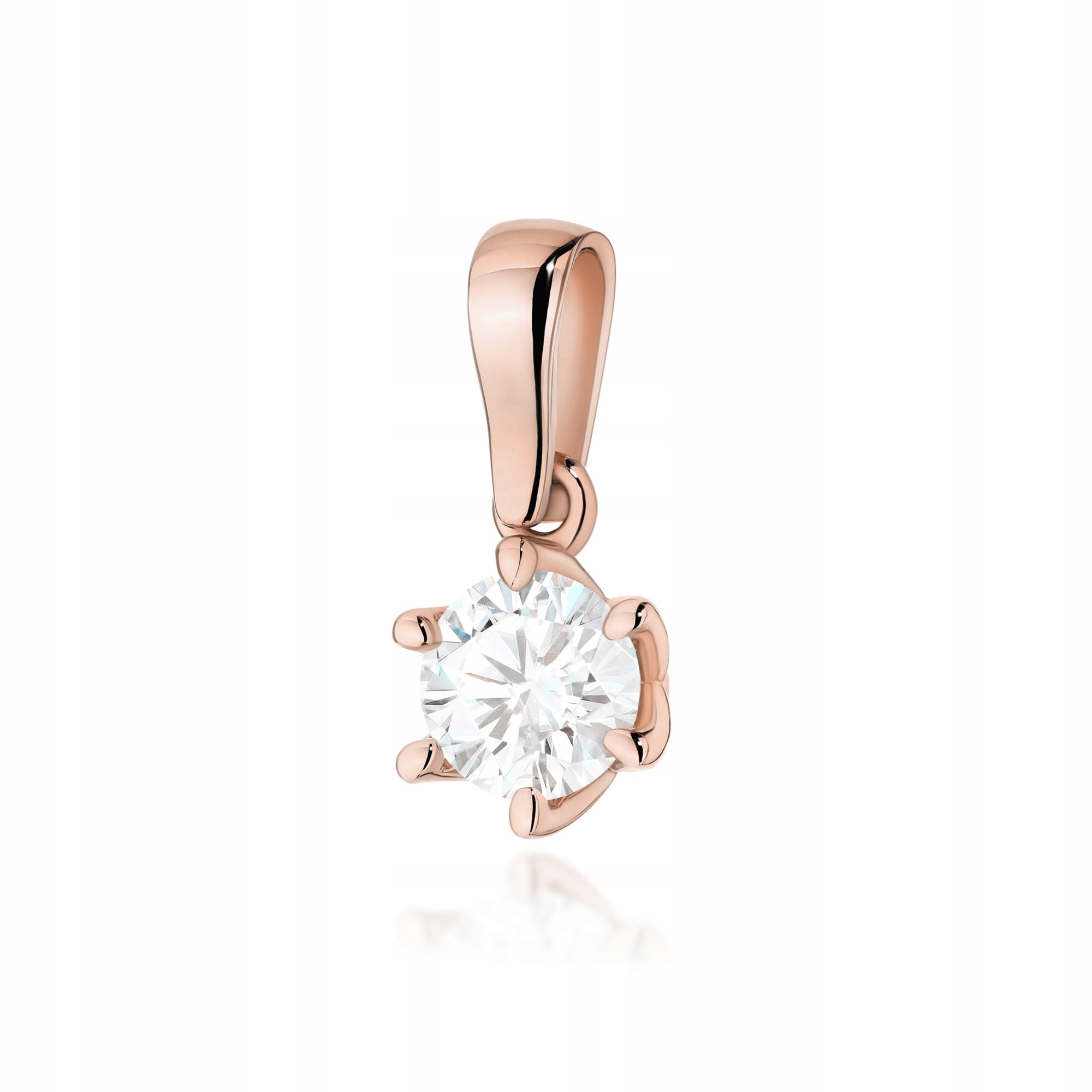 Růžové zlato přívěsek 585 s bílým briliantem diamant 1.2 g na Valentýna