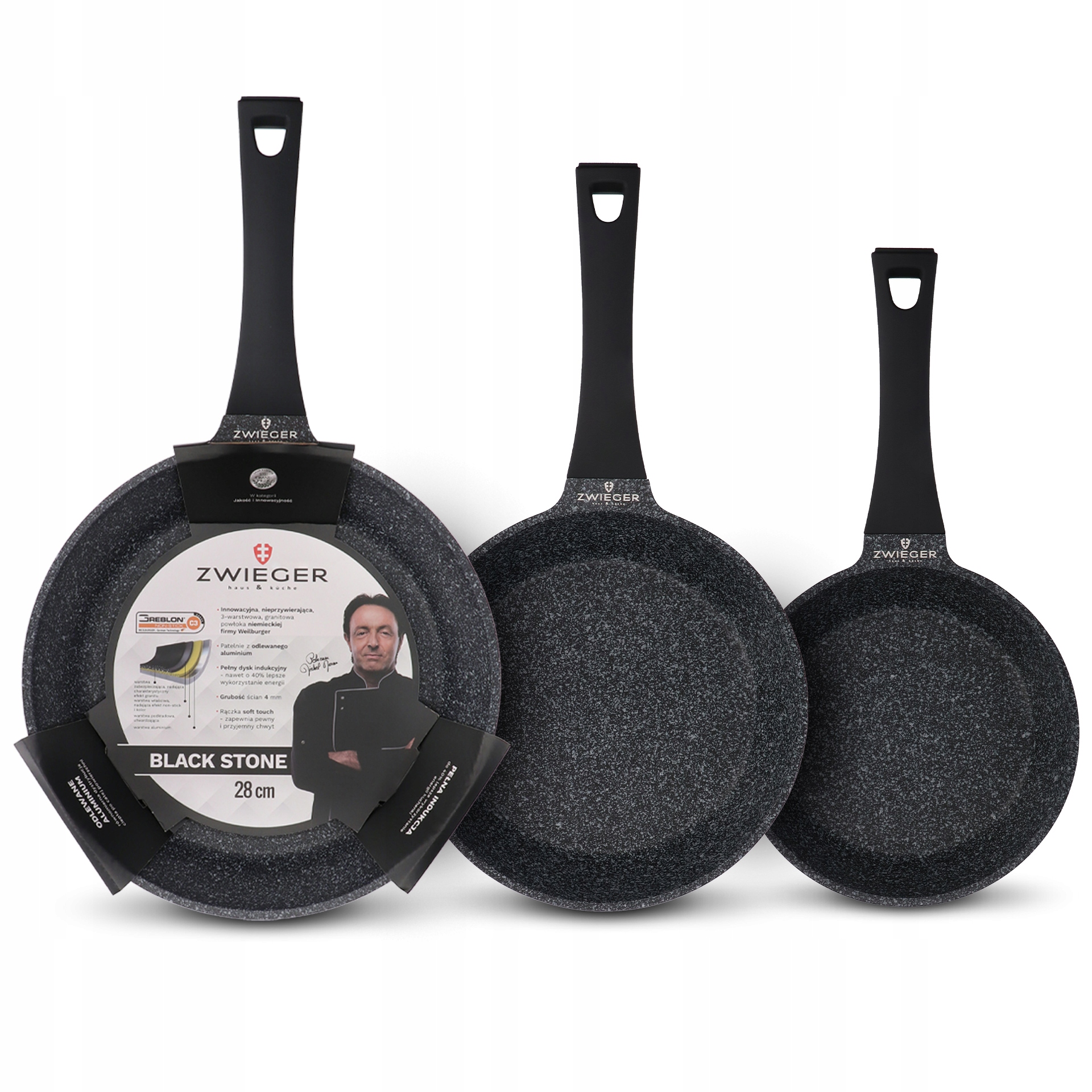 

Zwieger Black Stone Zestaw Patelni 3 El