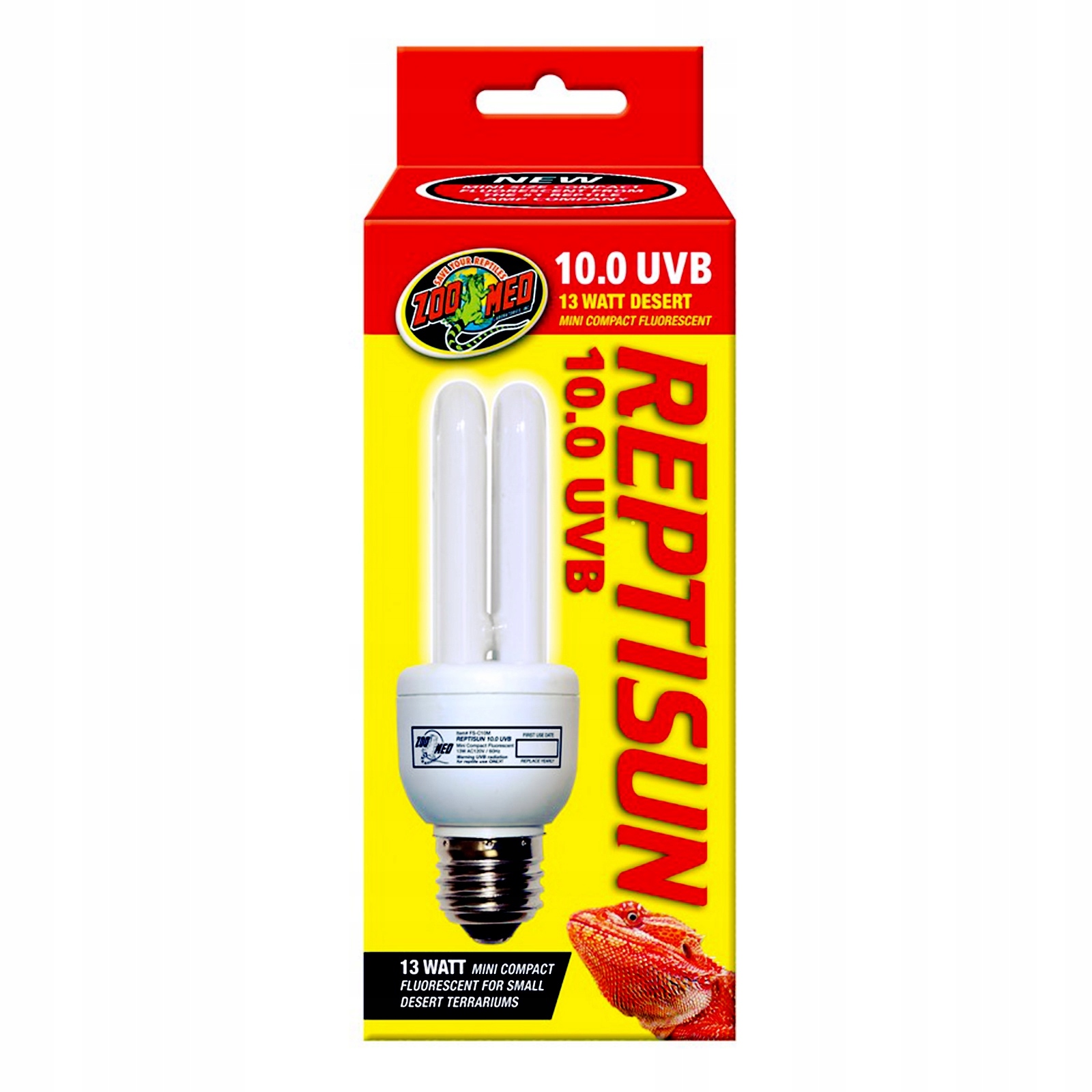 Levně Žárovka Uvb 10.0 Mini 13W Zoomed Reptisun Uva A Uvb Pro Pouštní Plazy