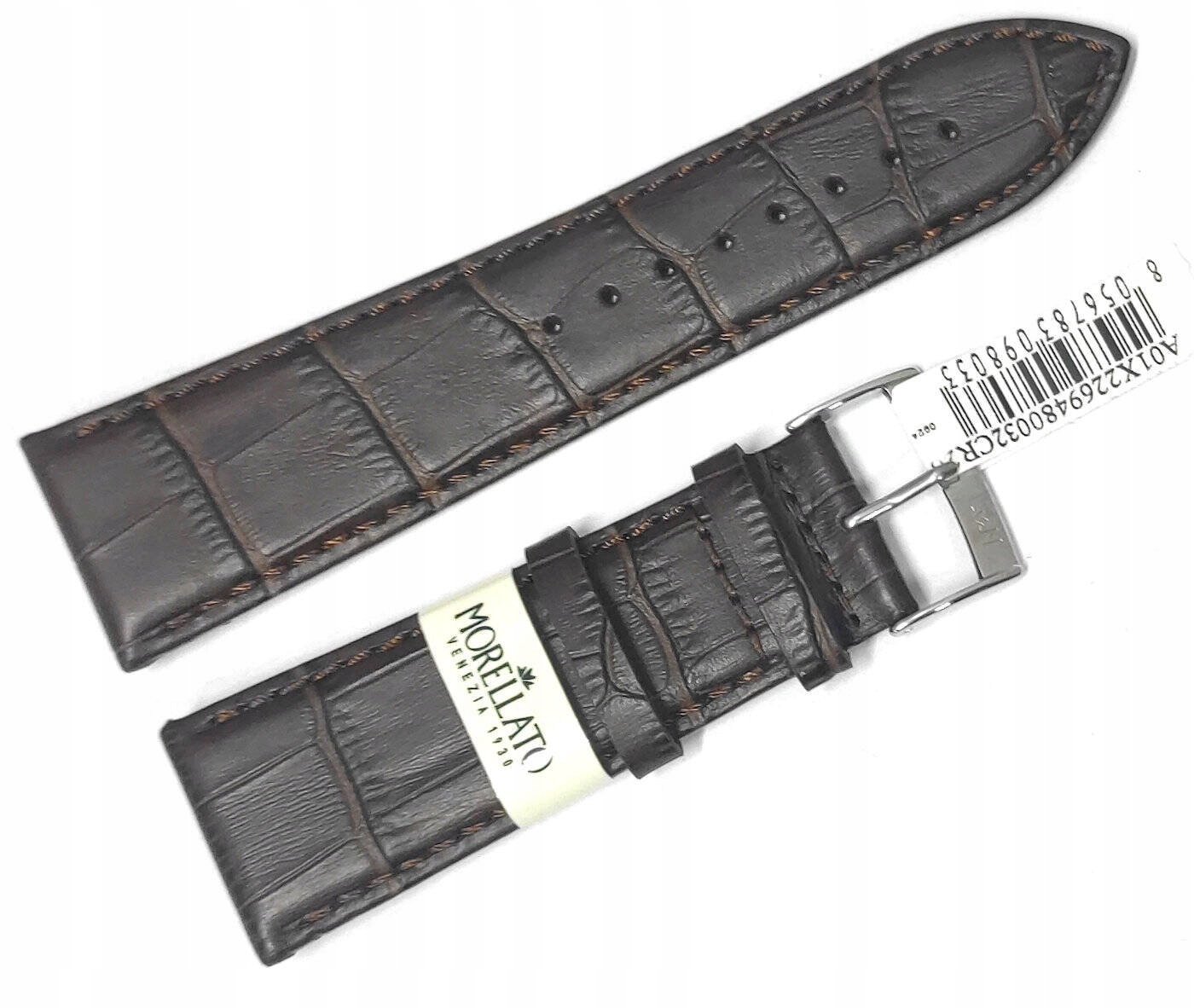 Hnědý Italský Kožený Řemínek Na Hodinky 28 mm Morellato Bolle X2269