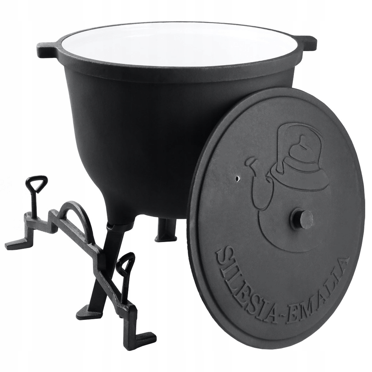 Kociołek żeliwny emaliowany 10L Silesia Emalia Żeliwo Ognisko