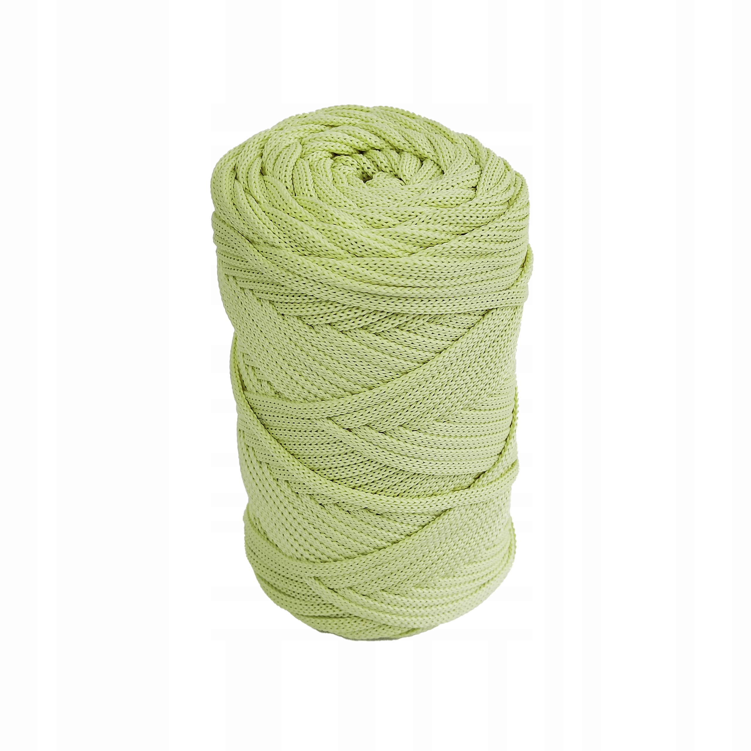 Polyesterová slamková šňůra plochá 5 mm, žlutá, pletená pro háčkování