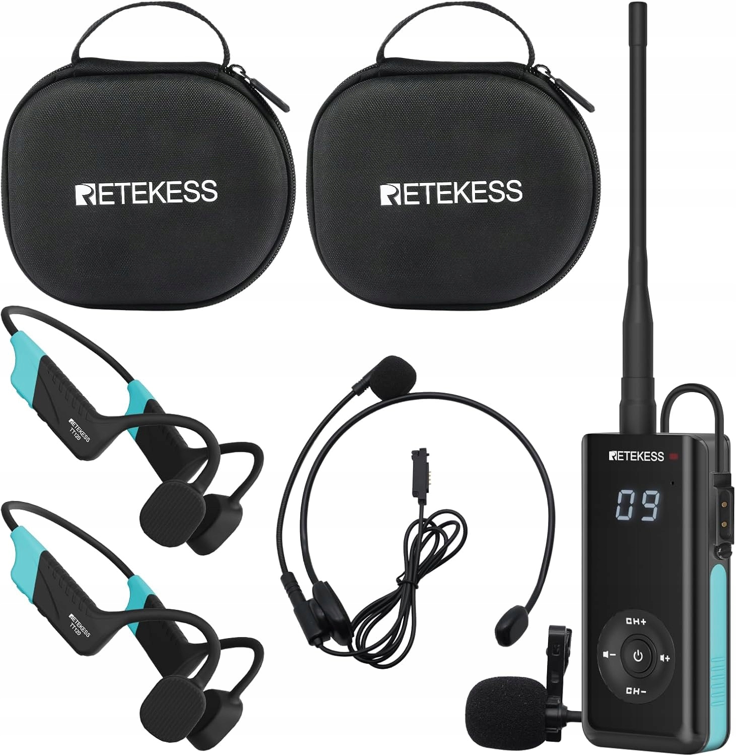 Retekess TT120 Podvodní komunikátor, Sluchátka s kostním vedením, IP68, 120M