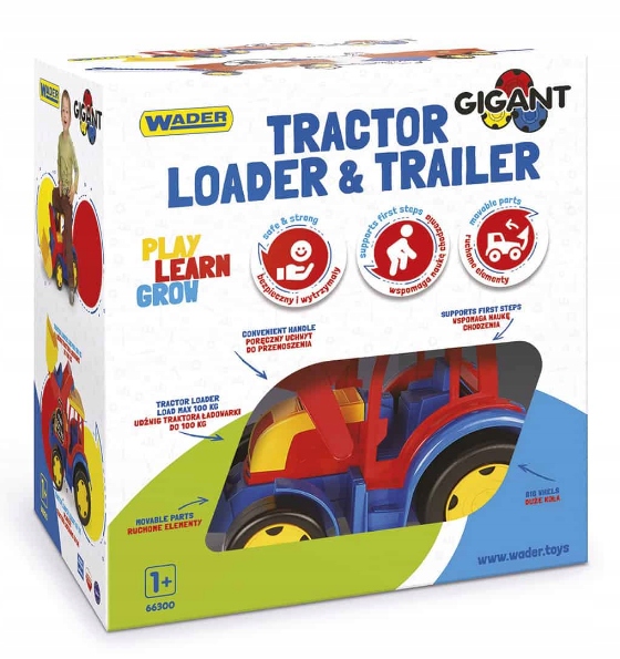 Gigant traktor z łyżką i przyczepą WADER 66300 Model Gigant