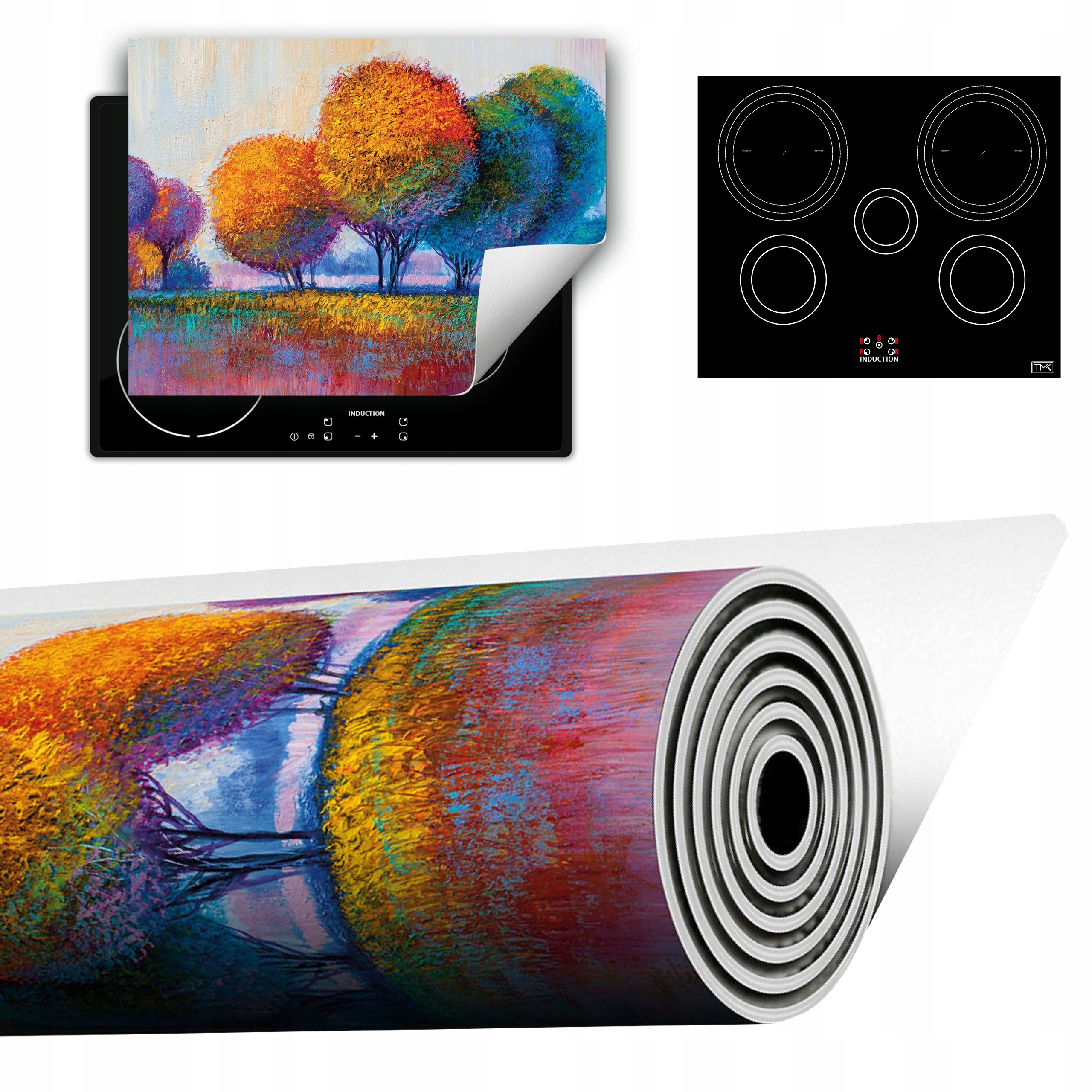 Vinylová Podložka Do Kuchyně Více Místa 70x52 barevná stromy