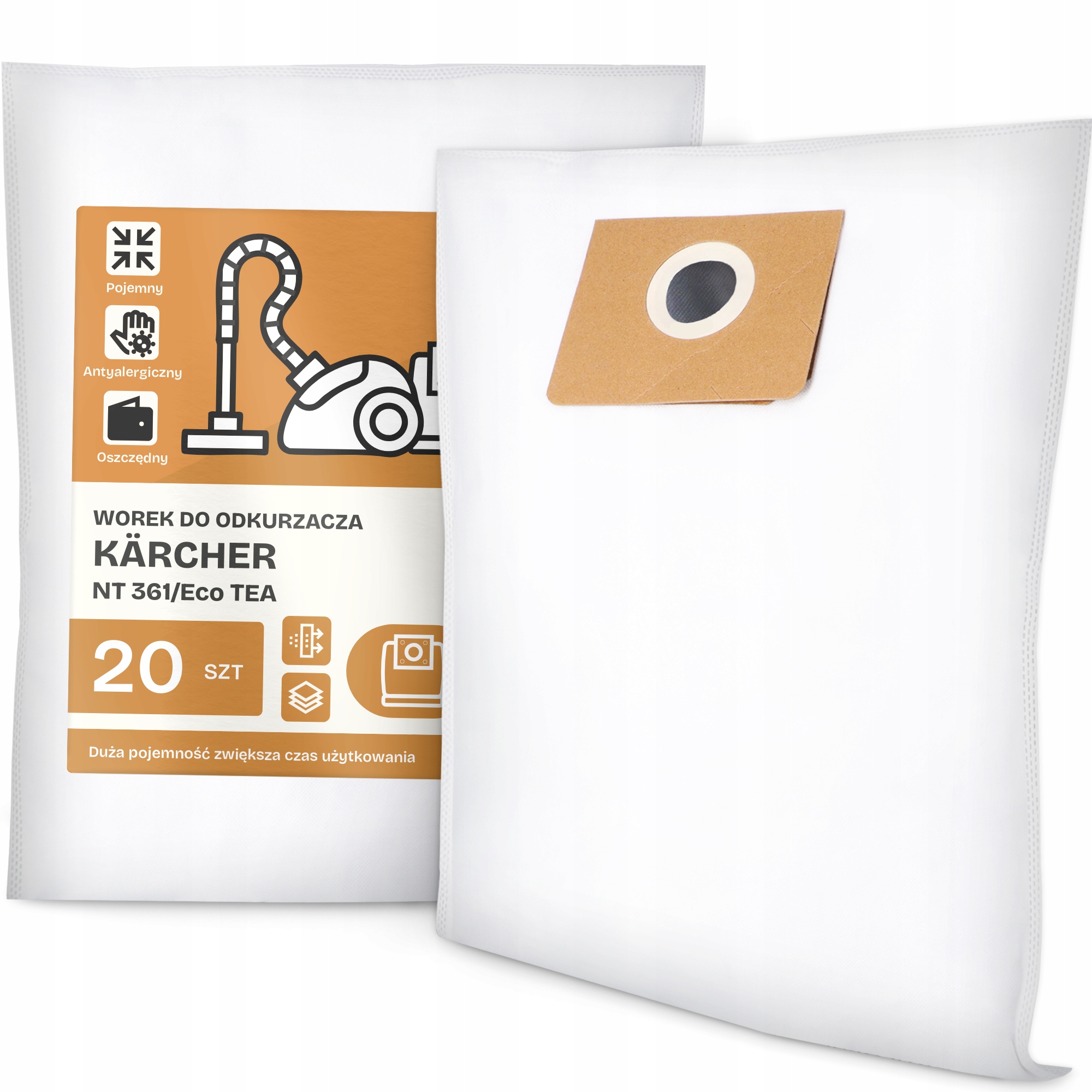 20 x Sáček Do Vysavače Kärcher Nt 361/Eco Tea Syntetický Sáček G9