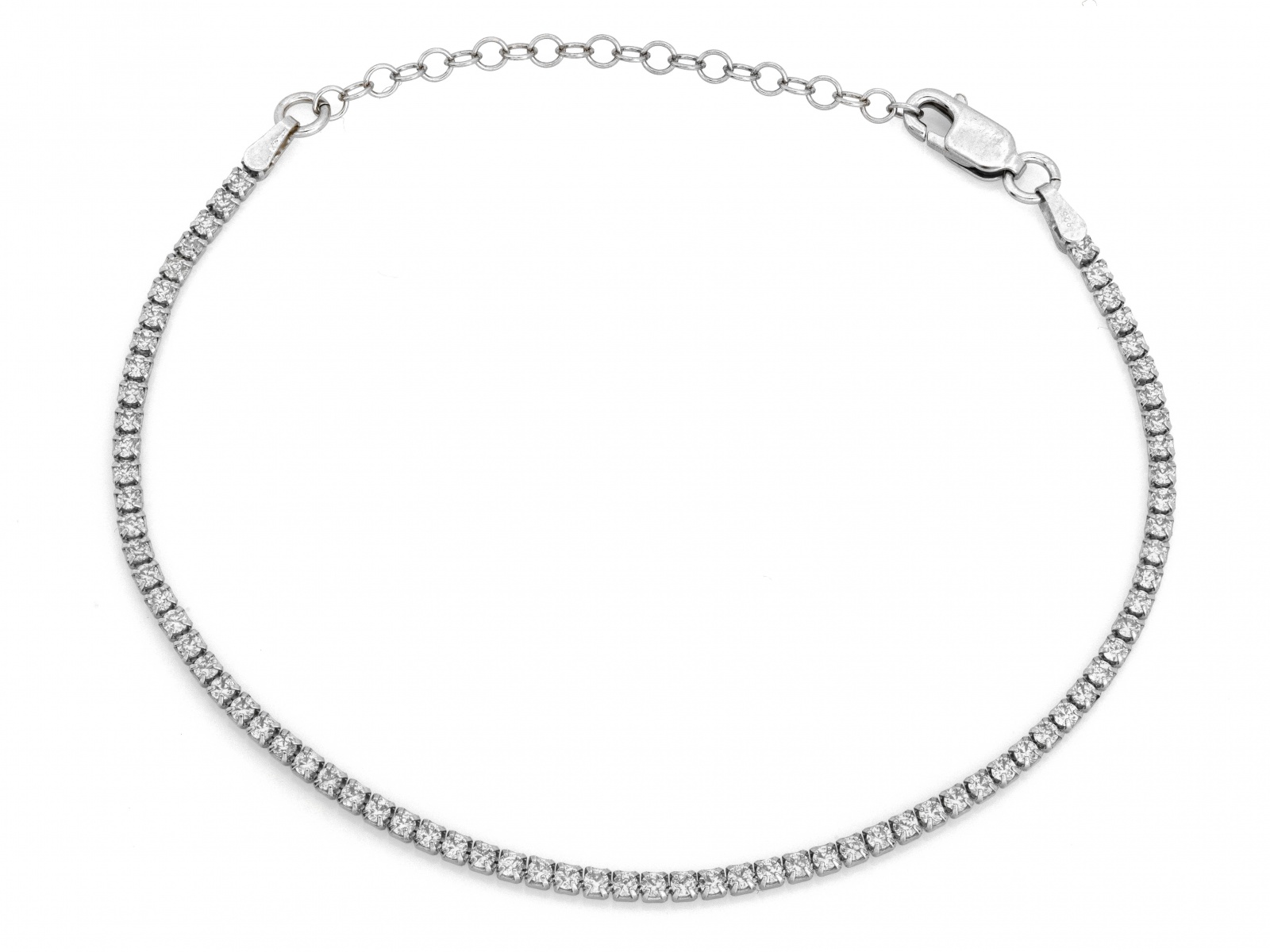 Stříbrný dámský náramek 925 Bílé Zirkony efektní lesklý pro ni