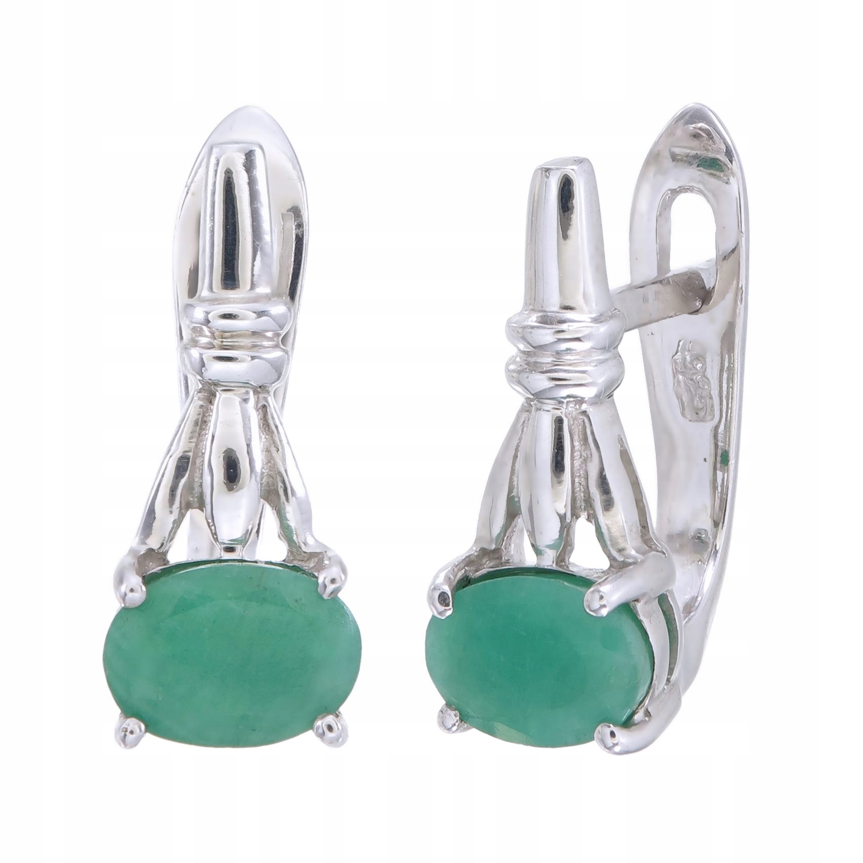Stříbrné náušnice Ag 925 Zelený Smaragd 1717-E-EM-WP