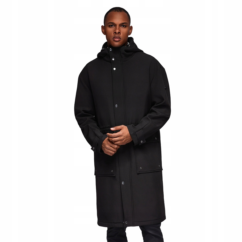 Pánská parka s fleecovou podšívkou černá V2 OM-JAPJ-0314 velikost XXL