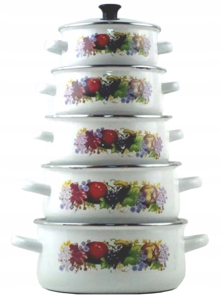 Komplet garnków EMALIOWANYCH indukcja GARNEK 8501W