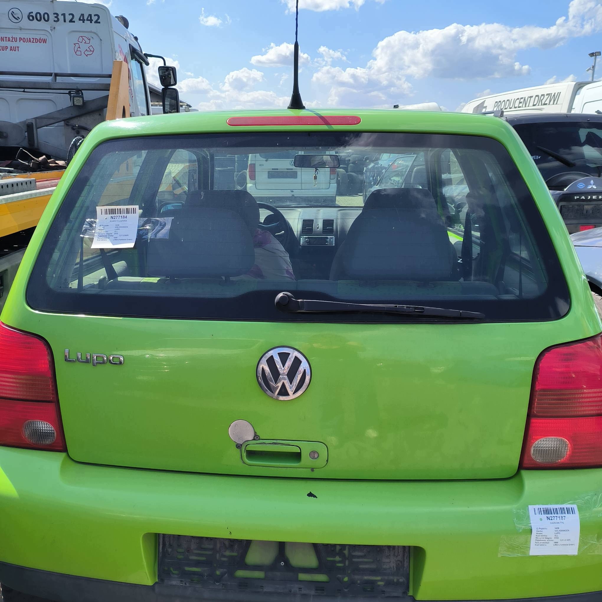 trunk door boot LR6A VOLKSWAGEN LUPO