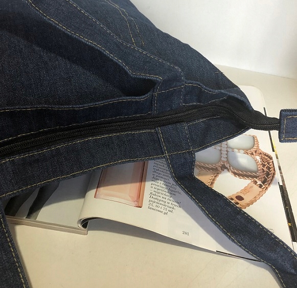 CIEMNY DENIM TORBA TOREBKA SZHOPERKA BANANY Kolor wielokolorowy