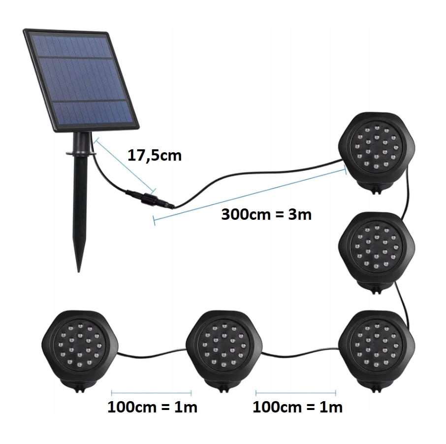 LAMPA SOLARNA LED OGRODOWA S5403 RGB (5x 1W) kolorowe IP68 + GRATIS! Marka inna