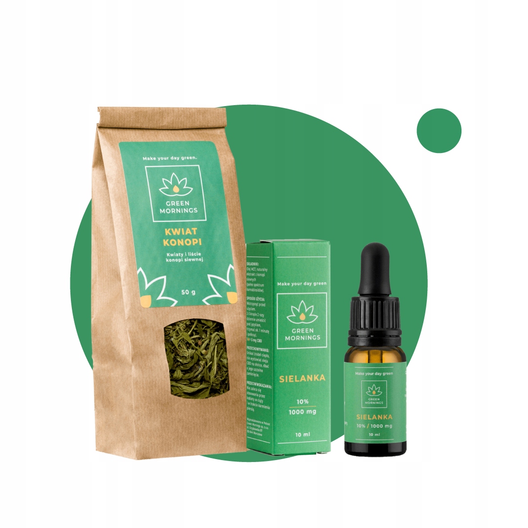 

Olejek konopny 10% 1000 mg Herbata konopna Zestaw