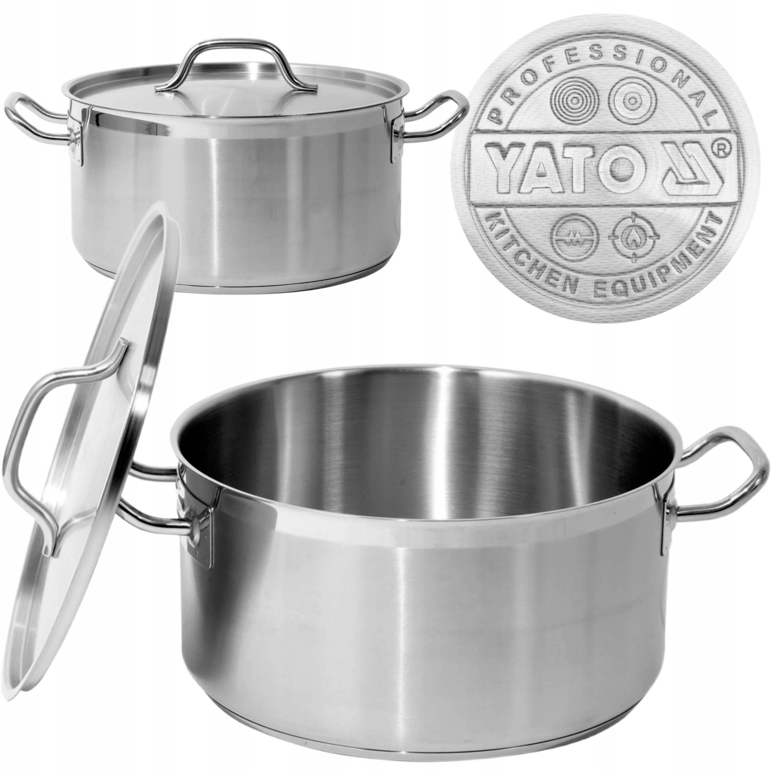 Yato Gastro Hrniec Nízky S Pokrievkou Nerezová Oceľ 32X16CM 12,9L YG-00043