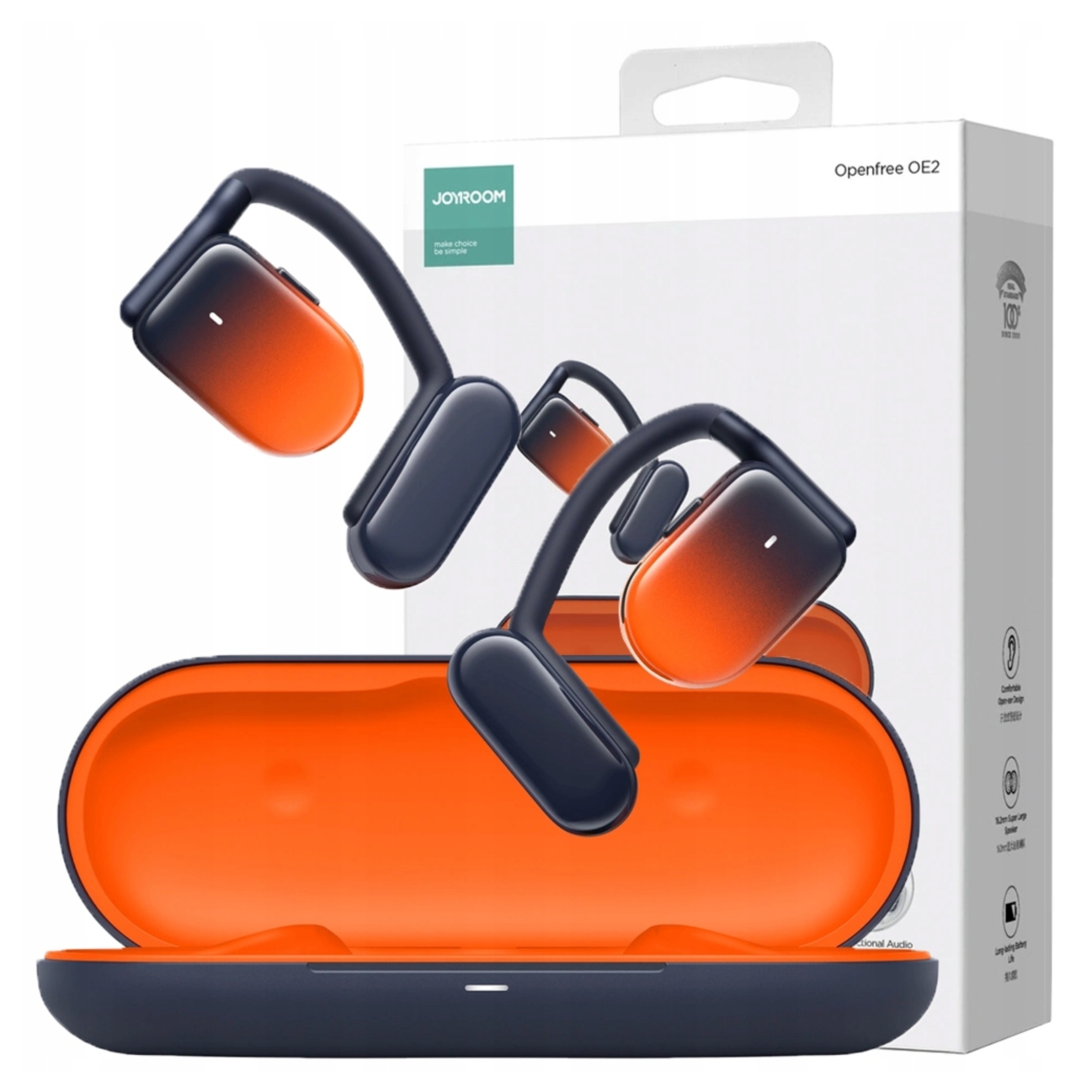 Bezdrátová sluchátka Tws Joyroom Openfree JR-OE2 oranžová
