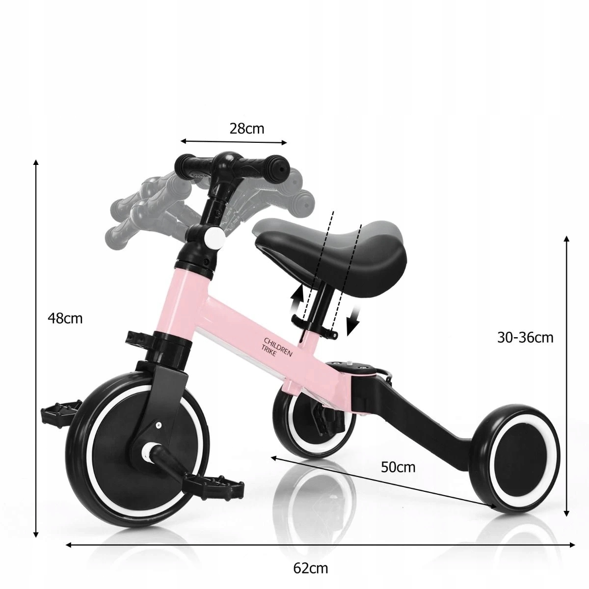 Rowerek biegowy Rowerek trójkołowy 3 w 1 Kod producenta TY593191PI