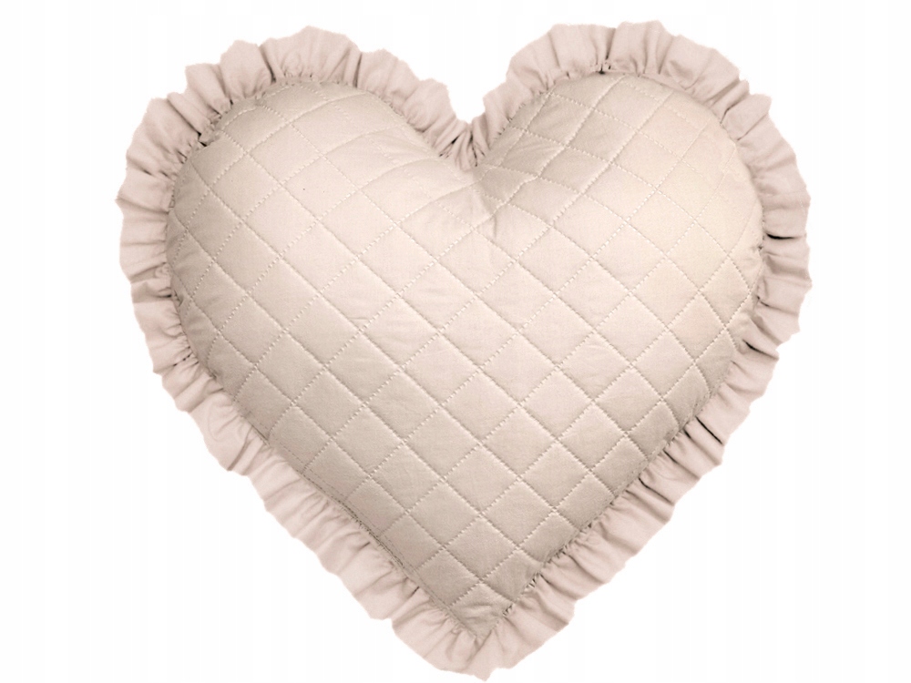 

Poduszka Dekoracyjna z Falbankami Serce Pikowane
