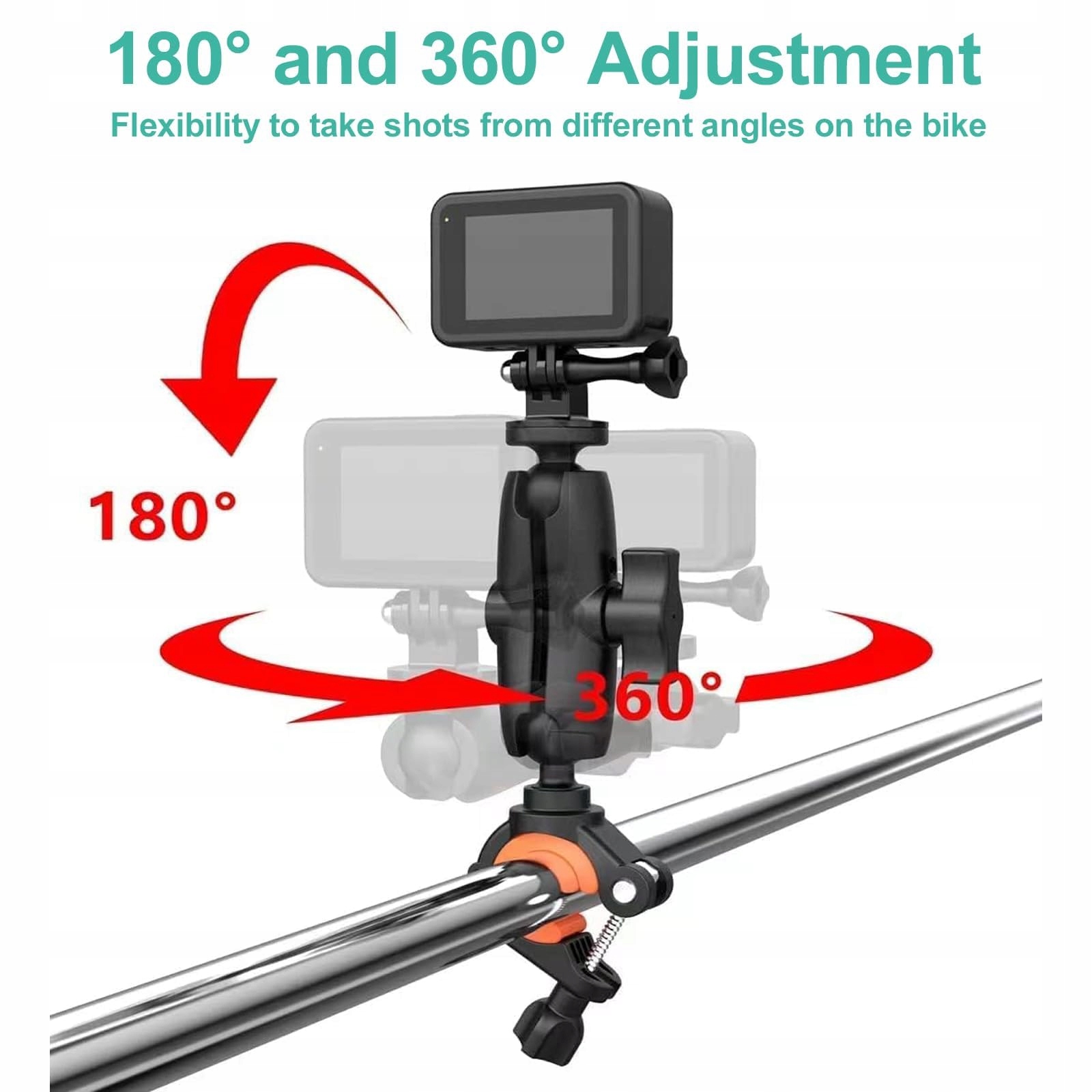 UNSTINCER Uchwyt Kamery Do GoPro Hero Insta360 DJI Osmo Na Rower — miniatura 2